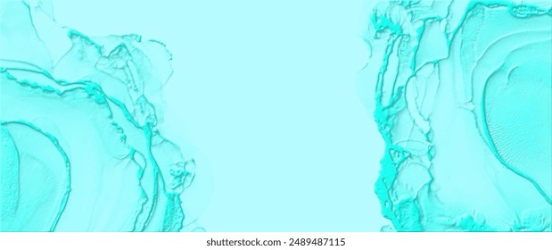 Turquoise vector texture background with embossed surface for cover design, poster, flyer, cards and design interior. Hand drawn illustration for design. Turquoise wallpaper.