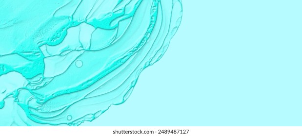 Turquoise vector texture background with embossed surface for cover design, poster, flyer, cards and design interior. Hand drawn illustration for design. Turquoise wallpaper.