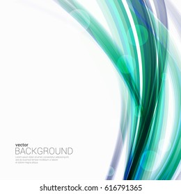 Turquoise Vector Wavy Background. Elegant Abstract Design Wallpaper. Space for your text