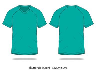 Turquoise Vneck Shirt Template Slope 260nw 1320945095 