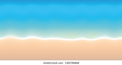 turquoise water and sandy beach summer holiday background vector illustration EPS10
