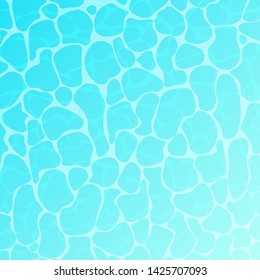 turquoise water surface in swimming pool. Perfect vector background for summer poster or beach party flyer with azure top view ocean water.