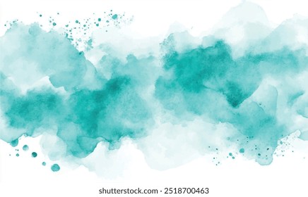 Turquoise Watercolor Abstract Background, Texture	
