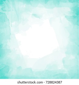 Turquoise watercolor background vector 