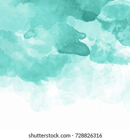 Turquoise watercolor background vector 