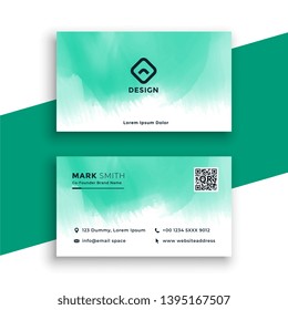 Turquoise Watercolor Business Card Design