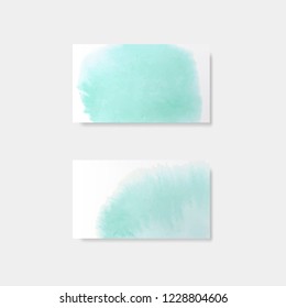 Turquoise watercolor style card vector