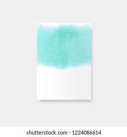 Turquoise watercolor style poster vector