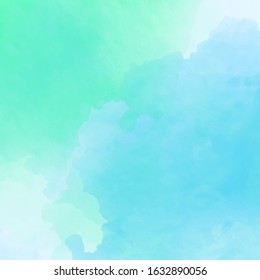 Turquoise watercolour  Transparent underwater blue ocean background. Vintage wallpaper. Blue abstract Hand drawing style.  Vacation, summer.   