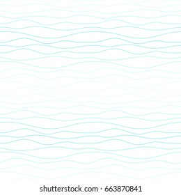 Turquoise waves on a white background. Waves seamless pattern. Vector illustration.