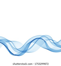 Turquoise wavy lines. abstract illustration. Blue Wave