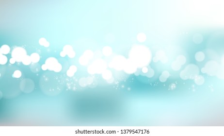 Turquoise and White Bokeh Background