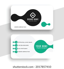 turquoise and white business card design