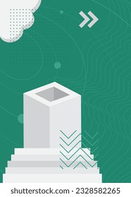 Turquoise and White deluxe geometric shapes background illustration design. Vector luxury with abstract color backdrop.