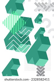 Turquoise and White deluxe geometric shapes background illustration design. Vector luxury with abstract color backdrop.