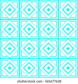 Turquoise White Geometric Pattern