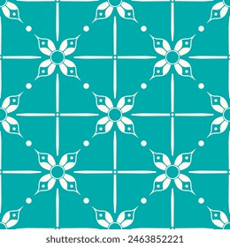 Turquoise and white luxury vector seamless pattern. Ornament, Traditional, Ethnic, Arabic, Turkish, Indian motifs. Great for fabric and textile, wallpaper, packaging design or any desired idea.