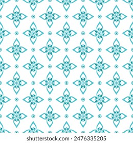Türkis und weiß Luxus-Vektorgrafik nahtlose Muster. Ornamente, traditionelle, ethnische, arabische, türkische, indische Motive. Ideal für Stoff und Textil, Bildschirmhintergrund, Verpackungsdesign oder jede beliebige Idee.
