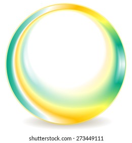 Turquoise And Yellow Blurred Round Logo Design. Vector Background