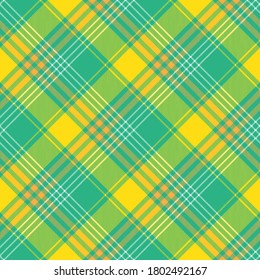Turquoise, yellow and orange argyle plaid. Textile pattern design for pillows, shirts, dresses, tablecloth etc.