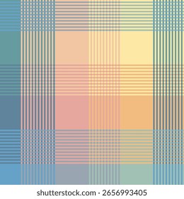 turquoise and yellow, orange multicoloured gradient Plaid textured seamless pattern suitable for fashion textiles and graphics.