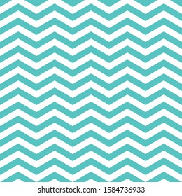 Turquoise zig zag seamless pattern design with white background