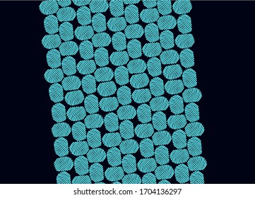 Turquoise-green abstract stone border pattern, vector ornament