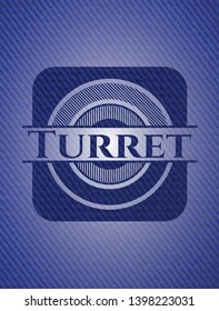 Turret with denim texture. Vector Illustration. Detailed.
