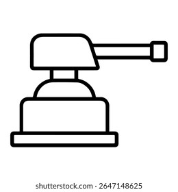 Vector de icono de línea de torreta sobre fondo blanco 
Icono de la pistola de Vector sobre fondo blanco