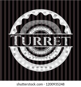 Turret silvery badge or emblem
