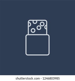 Turron icon. Turron linear design concept from Spanish Food collection. Simple element vector illustration on dark blue background.