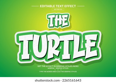 Turtle 3D editable text effect template