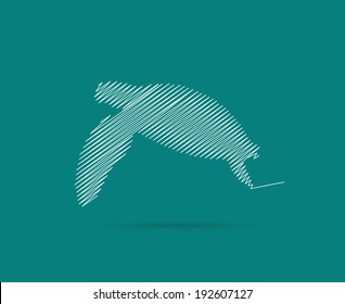 Turtle abstract isolated on blue backgrounds