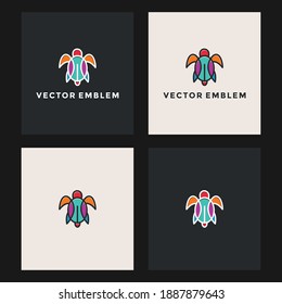 turtle abstract logo for animals vector design template
