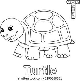 Turtle Alphabet ABC Coloring Page T