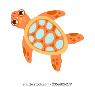 Ilustración de vectores de caracteres anfibios de tortuga