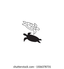 Turtle animal cartoon icon vector illustration