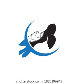 Turtle animal cartoon icon vector illustration