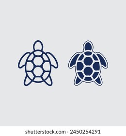 Turtle animal cartoon icon vector illustration