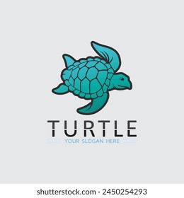 Turtle animal cartoon icon vector illustration
