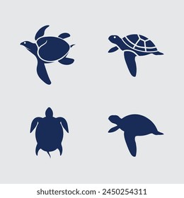 Turtle animal cartoon icon vector illustration