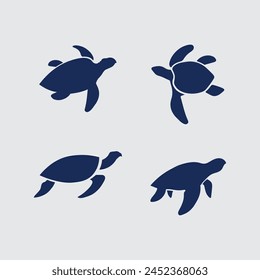 Turtle animal cartoon icon vector illustration