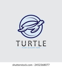Turtle animal cartoon icon vector illustration