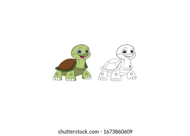 Turtle Animal Cartoon Vector Illustration Bundle