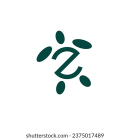 Turtle animal food print eco recycling green care business, logo, design, brand identity, flat logo, company, editable, vector
