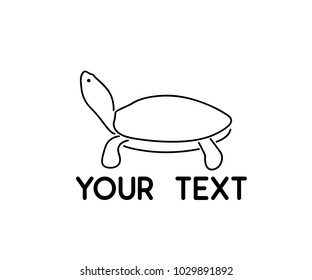 ilustración del logotipo de la línea de tortuga animal