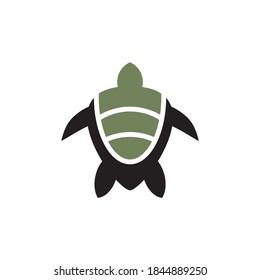Turtle animal logo design vector template