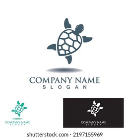 Turtle animal logo image design template vector