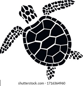 Turtle, animal, sea vector isolated illustration on white background. Concept for logo, cards , icon 