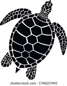 Turtle, animal vector isolated design elements on white background. Concept for logo, icon, print 